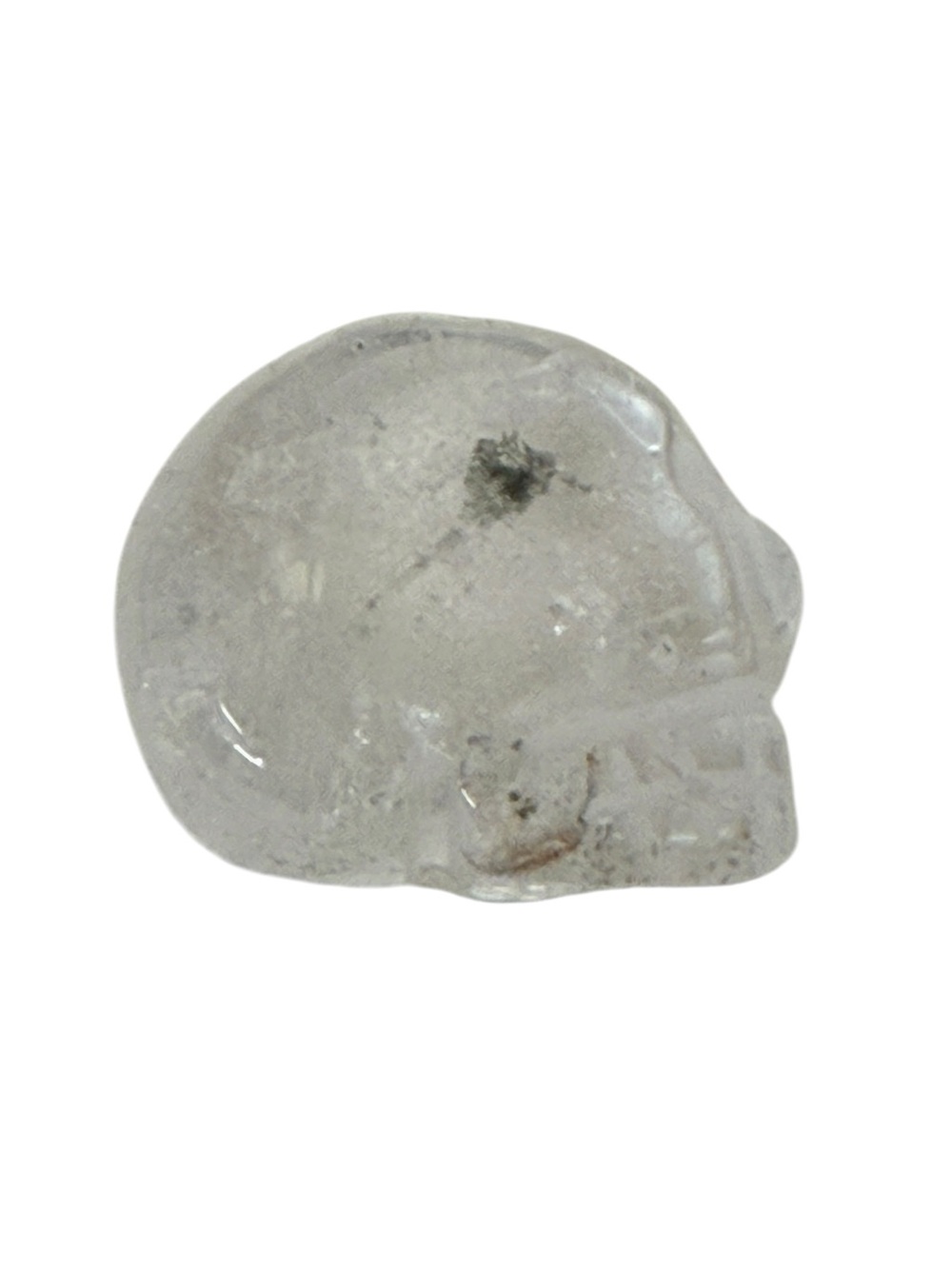 hand-carved human skull figurine natural clear quartz, rock crystal mini